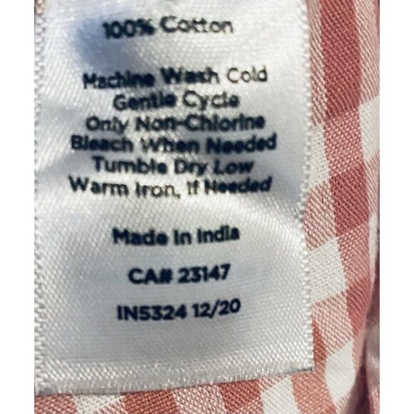 Talbots Top Womens XL Pink Plaid Striped Long Sleeve Button Up Cottagecore - Picture 5 of 6